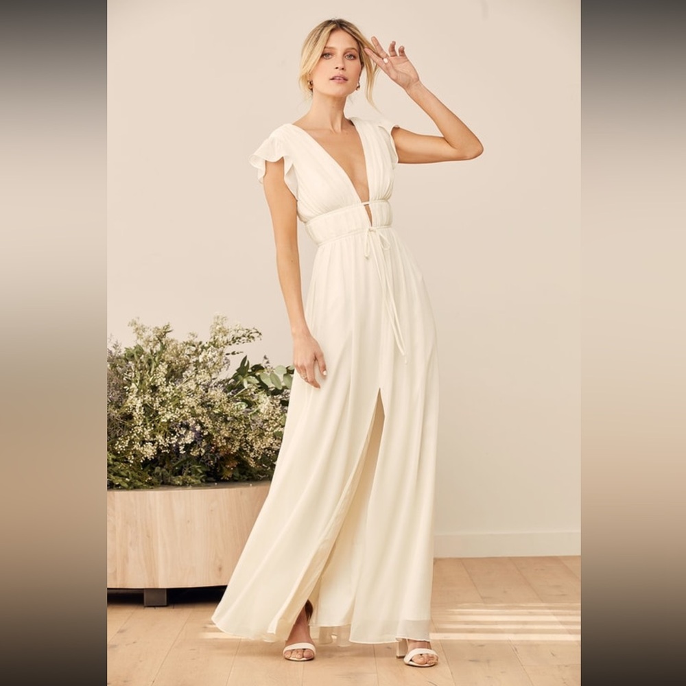 LuLus white maxi dress